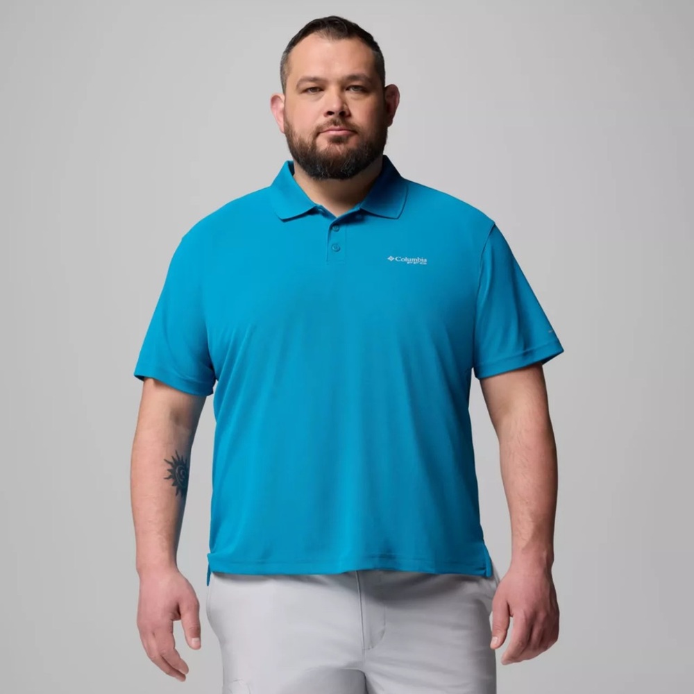 Columbia Men's Polo Shirt - Blue Echo Size XXL Short Sleeve